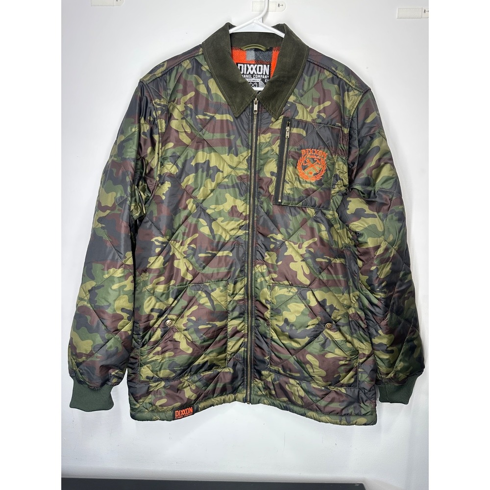 Dixxon Flannel Company Camouflage Diamond Stitch Quilted Bomber Jacket - XL